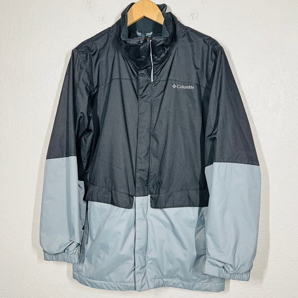 Columbia interchange Full Zip Snap Jacket Outdoor Rugged Mock Neck Hood - XL - Picture 5 of 6